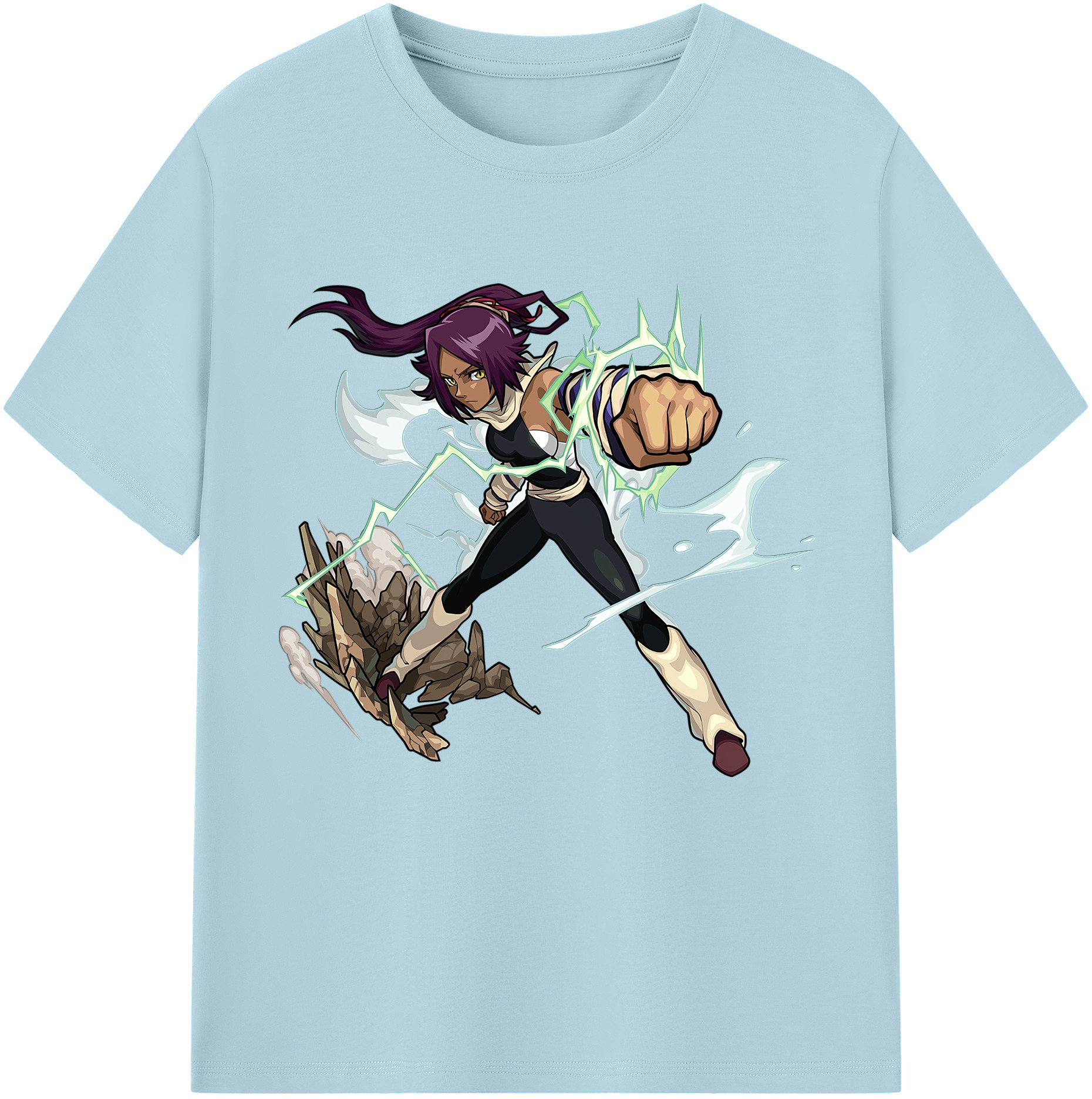（画像用） ブリーチ 四楓院 夜一（しほういん よるいち） BLEACH Shihouin Yoruichi 綿100％半袖Tシャツ（フロントプリント）